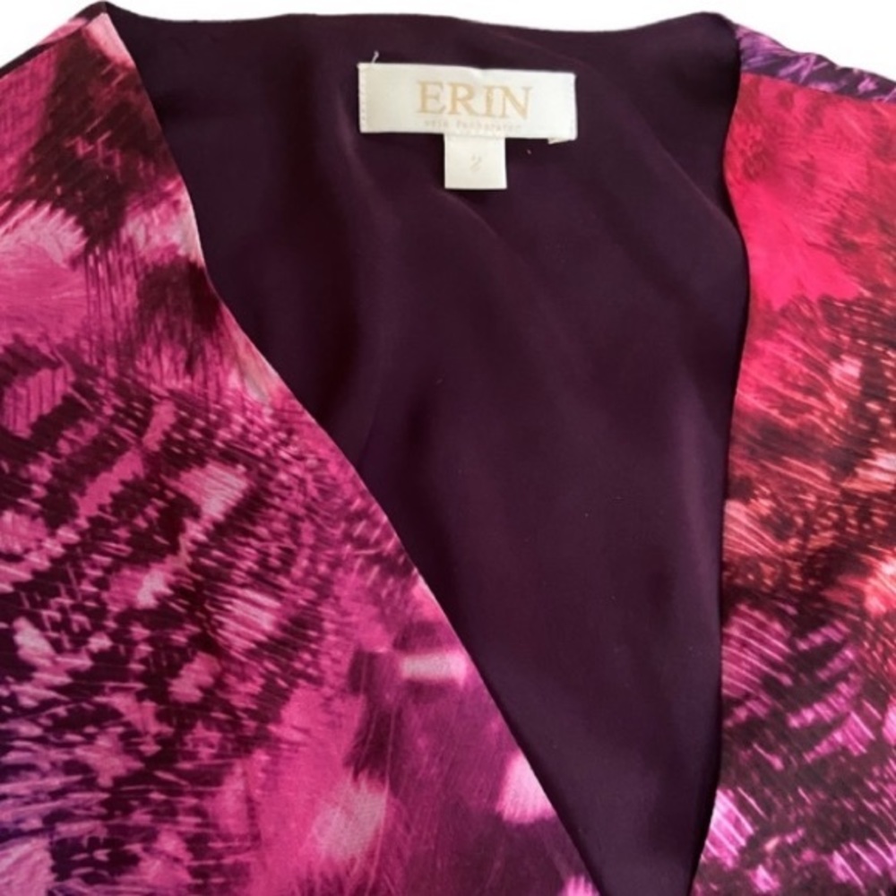 ERIN By Erin Fetherston Red Feather Wrap Dress - Picture 9 of 12